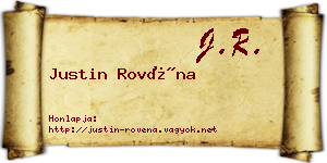 Justin Rovéna névjegykártya